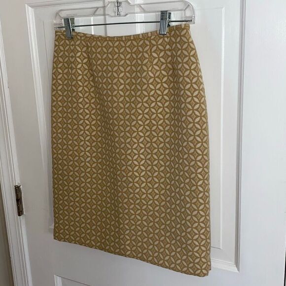 Le Suit gold/beige pencil skirt size 4P - Picture 4 of 10